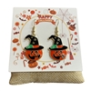 HW48  PUMPKIN DANGLE  EARRINGS