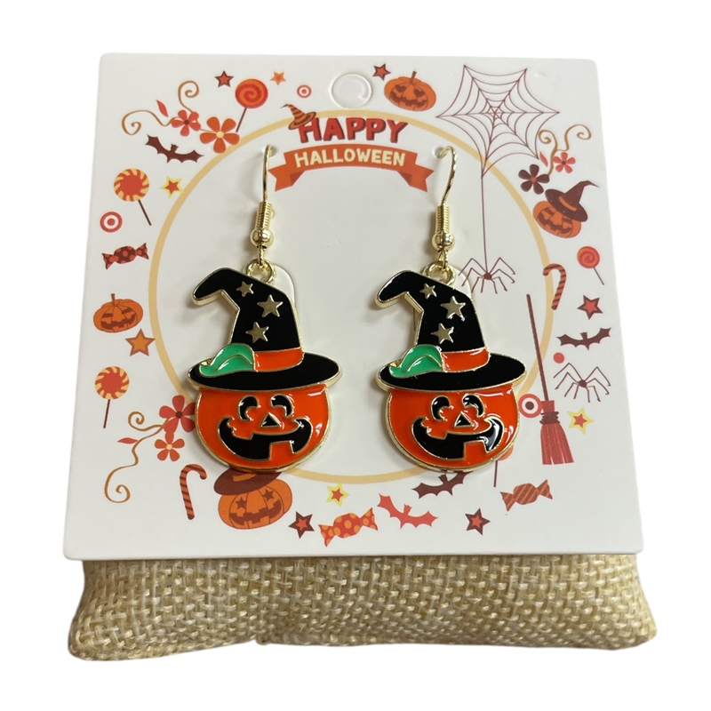 HW48  PUMPKIN DANGLE  EARRINGS