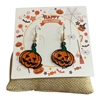 HW51  PUMPKIN DANGLE EARRINGS