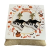 HW52 BLACK CAT IN PIANO EARRINGS