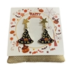 HW53  BLACK WITCH HAT EARRINGS