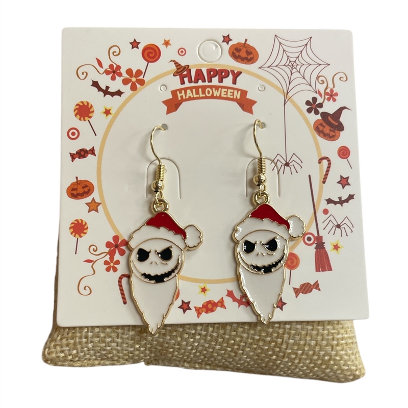 HW61  SMALL SKULL DANGLE  EARRINGS