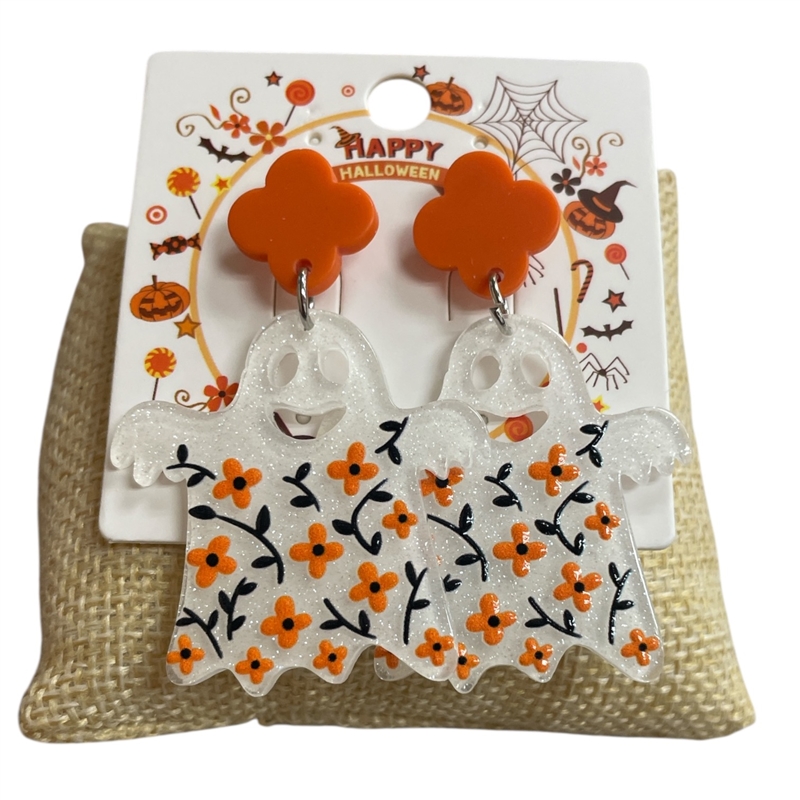 HW64  FLOWER GHOST  EARRINGS
