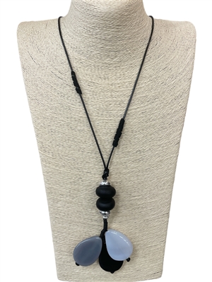 HX8918 NATURAL STONE TASSEL LONG NECKLACE