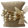 IB0098 GOLD & PEARL BEADED 5 PCS BRACELET SET