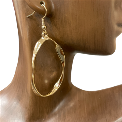 IE1009 TWISTED OVALS DANGLE EARRINGS