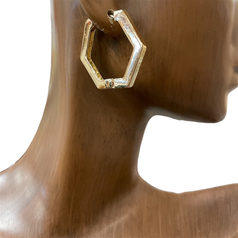 IE1035 GEOMETRIC SMALL HOOP EARRINGS