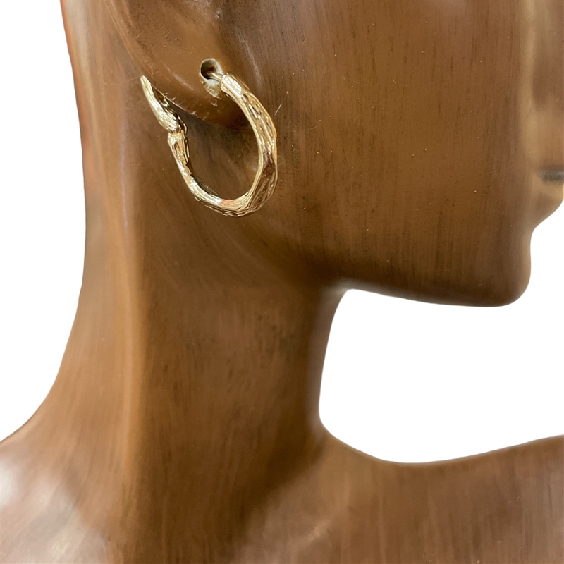 IE1042 HAMMERED SMALL HOOP EARRINGS