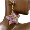 IE1365 MULTI COLOR STAR ACRYLIC EARRINGS