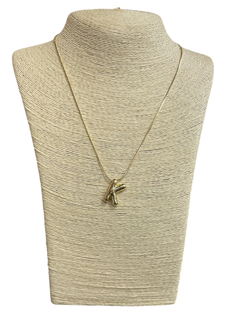 IN4K "K" SHINY INTIAL NECKLACE