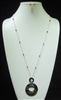 INE2003 BEADED OPEN CIRCLE EARRING AND NECKLACE SET