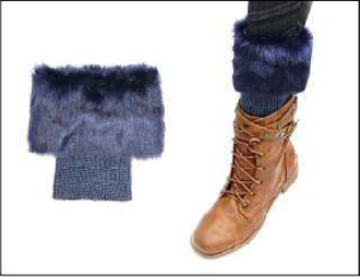 IW0019B Knit Fur LEGWARMER