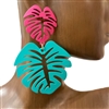 J73703   TWO TONE METAL LEAF EARRINGS