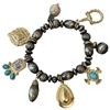 JB-1056 NAVAJO PEARL BEADED WESTERN CHARMS STRETCH BRACELET