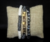 JB2437BK RUBBER DISC/CRYSTAL BEADED GOLD WATCH BAND