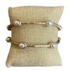 JB2523 MATTE GOLD HAMMERED PEARL 2 PCS BANGLE SET