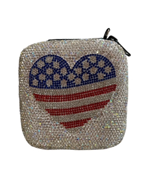 JB400 SMALL HEART SILVER RHINESTONE BOX CASE