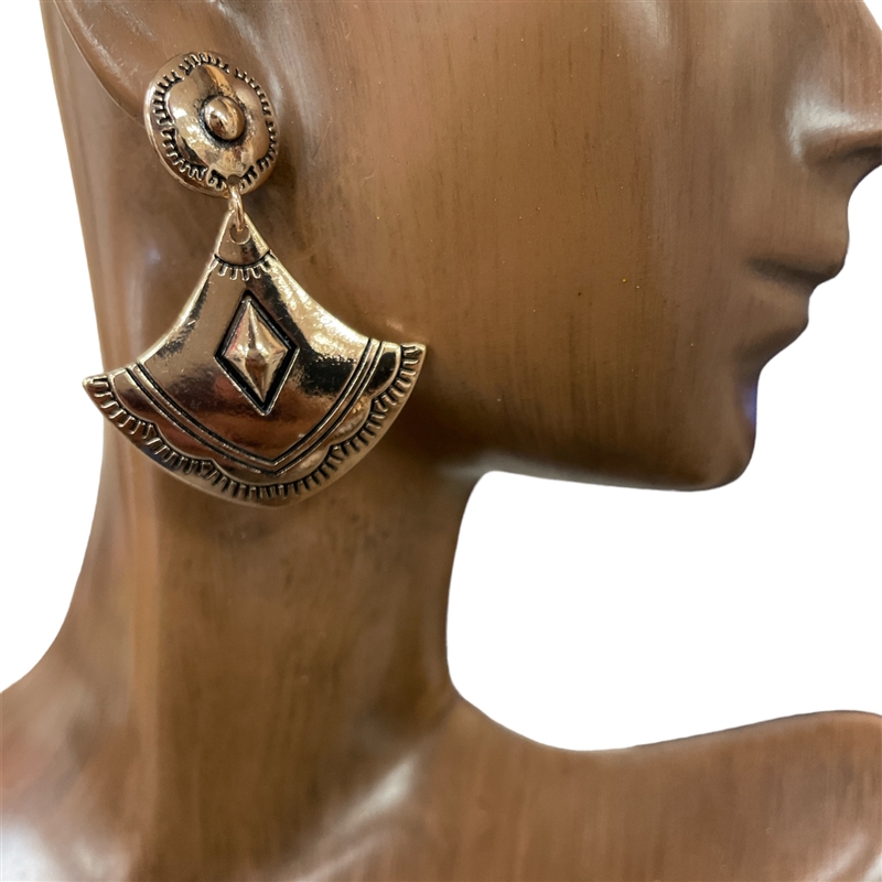 JCE3210   ANTIQUE  TRIANGLE  EARRINGS