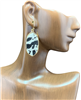 JCE4572 GOLD ANTIQUE HAIR ON HIDE COW PRINT EARRINGS