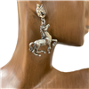 JE-0128SB  SILVER  HORSE  EARRINGS