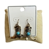 JE-1172 TWO TONE TQS CENTER BOOTS DANGLE EARRINGS
