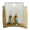 JE-1172G PLAIN GOLD TQS CENTER BOOTS DANGLE EARRINGS