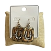 JE-1186 RHINESTONE HORSE SHOE DANGLE EARRINGS