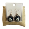 JE-1190 RHINESTONE LUCKY 8 BALL DANGLE EARRINGS