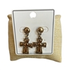 JE-1239 SMALL CROSS POST DANGLE EARRINGS