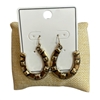 JE-1274 PATTERN HORSE SHOE DANGLE EARRINGS
