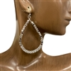 JE0597  BEADED  TEADROP HOOP EARRINGS