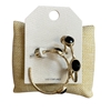 JE0636 MATTE GOLD CRYSTAL BEADED OPEN HOOP EARRINGS