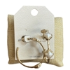 JE0638-1 PEARL CLOVER BEADED OPEN MATTE HOOP EARRINGS