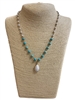 JN0540 SEMI PRECIOUS BEADED TEARDROP SHORT NECKLACE