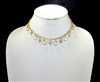 JN0556 HAMMERED ROUND CRYSTAL DROP CHOKER