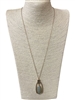 JN0604 SEMI -PRECIOUS STONE TEARDROP LONG NECKLACE