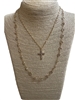 JN0614 CRYSTAL NECKLACE WITH CHAIN & CROSS SET