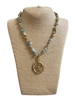 JN0643 SUNFLOWER ACRYLIC SHELL NECKLACE