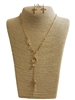 JNE-1065 RHINESTONE LONG CROSS DROP THIN LONG NECKLACE SET
