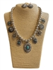 JNE-1094 SILVER WESTERN MULTI CHARM NECKLACE SET