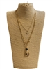 JNE-1106 LUCKY 8 WESTERN LAYERED LONG NECKLACE SET