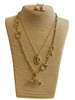 JNE-1124 GOLD WESTERN LAYERED NECKLACE SET