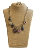 JNE-1144 SILVER WESTERN MULTI CHARM NECKLACE SET