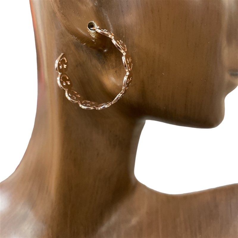 K8281 HAPPY FACE HOOP EARRINGS