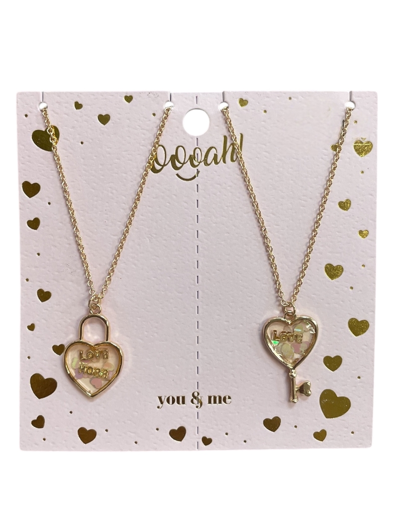 K8NS2033 GOLD WHITE AB DEINTY BFF NECKLACE SET