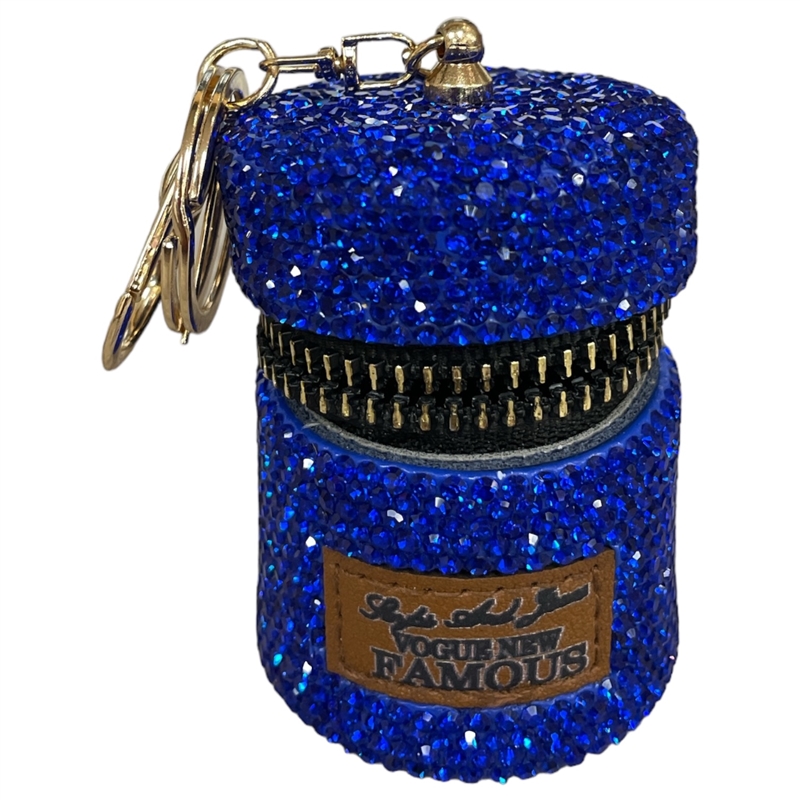 KC5001L  ROYAL BLUE MINI HANDBAG RHINESTONE KEYCHAIN