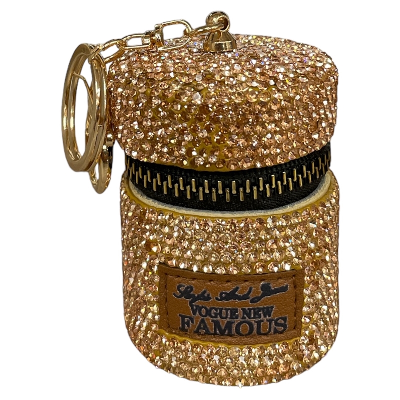 KC5001R ROSE GOLD MINI HANDBAG RHINESTONE KEYCHAIN
