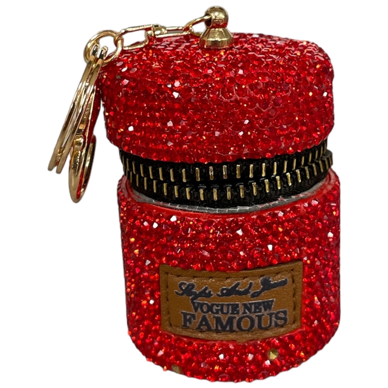 KC5001RD  RED MINI HANDBAG RHINESTONE KEYCHAIN