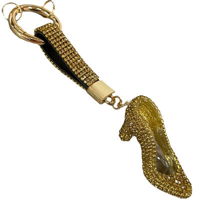 KC5004GL  GOLD  HEEL RHINESTONE PAVE KEYCHAIN