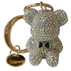 KC5005 BOW TIE TEDDY BEAR AB RHINESTONE PAVE KEYCHAIN